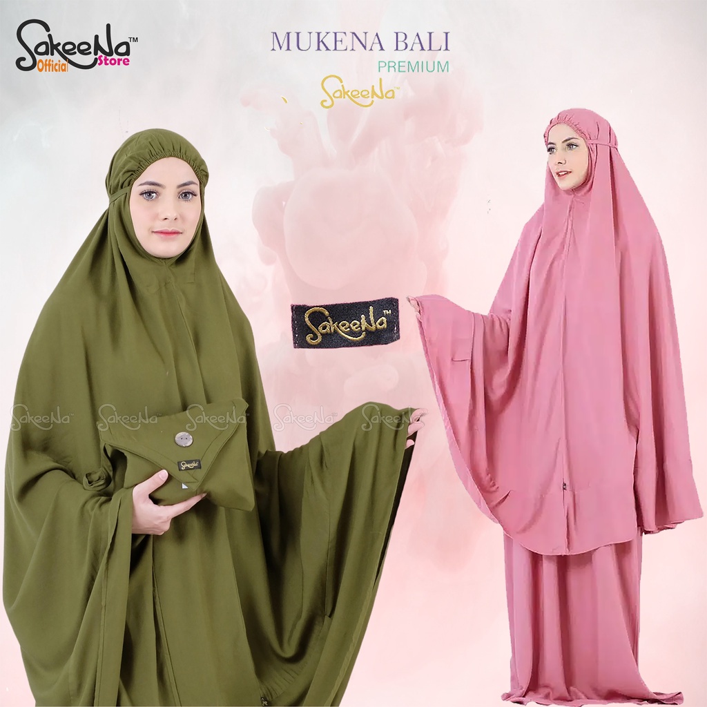 SAKEENA - Mukena Bali Dewasa Jumbo Katun Rayon Polos - Mukena Murah Adem Nyaman