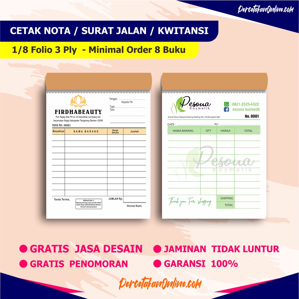 

Nota custom 3 ply 1/8 folio 10,5 x 8 cm
