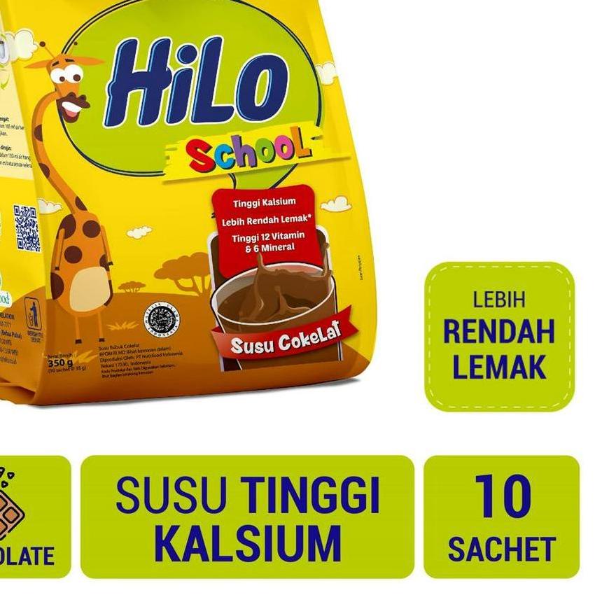 

☞ HiLo School Chocolate Gusset 350 gram (10 Sachet) - Susu Tinggi Kalsium ♗