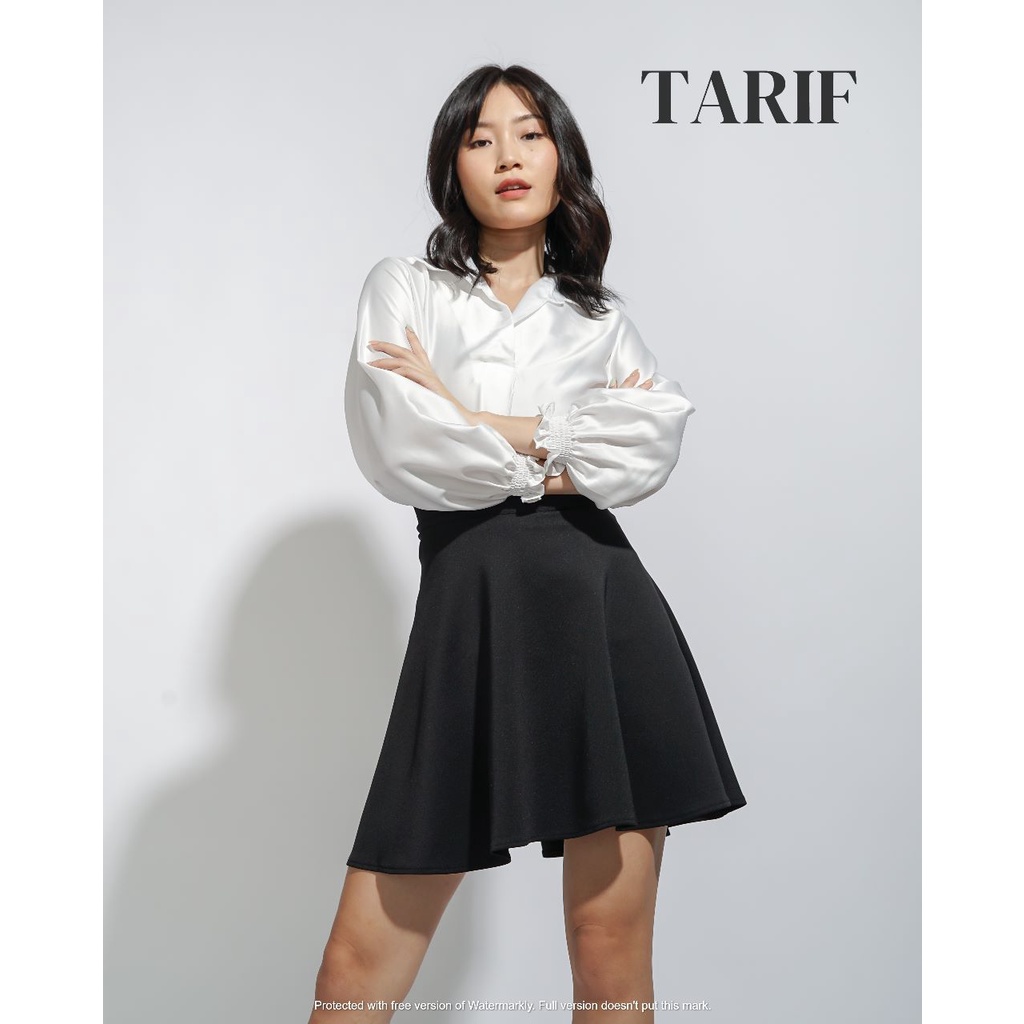 Celia Basic Midi Flare Skirt - By Tarif Rok Payung Lebar Selutut - Rok High Waist - (L059)