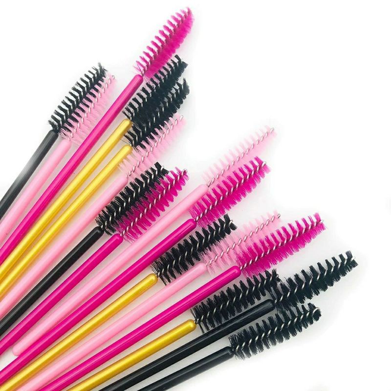 Sisir Bulu Mata Mascara Wand Applicator Warna solid Brush False Eyelash Brushes Disposable Eyelash Brushes