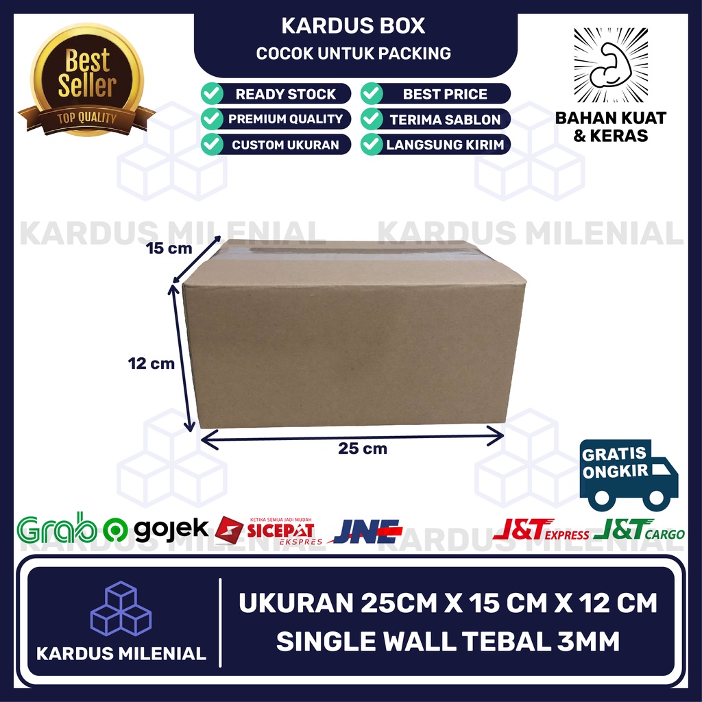 

Kardus box karton packing 25x15x12