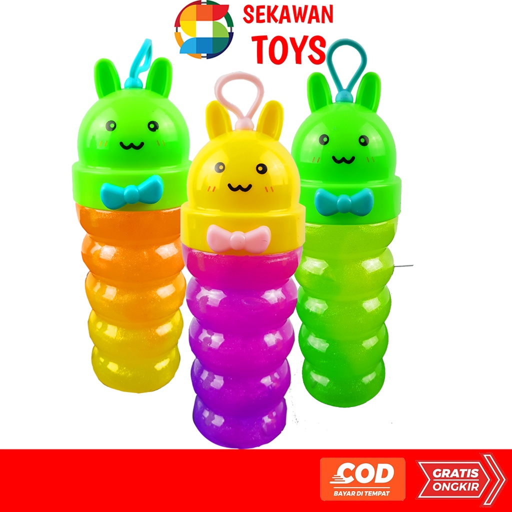 Mainan Slime Rainbow Gliter Botol Besar 12B