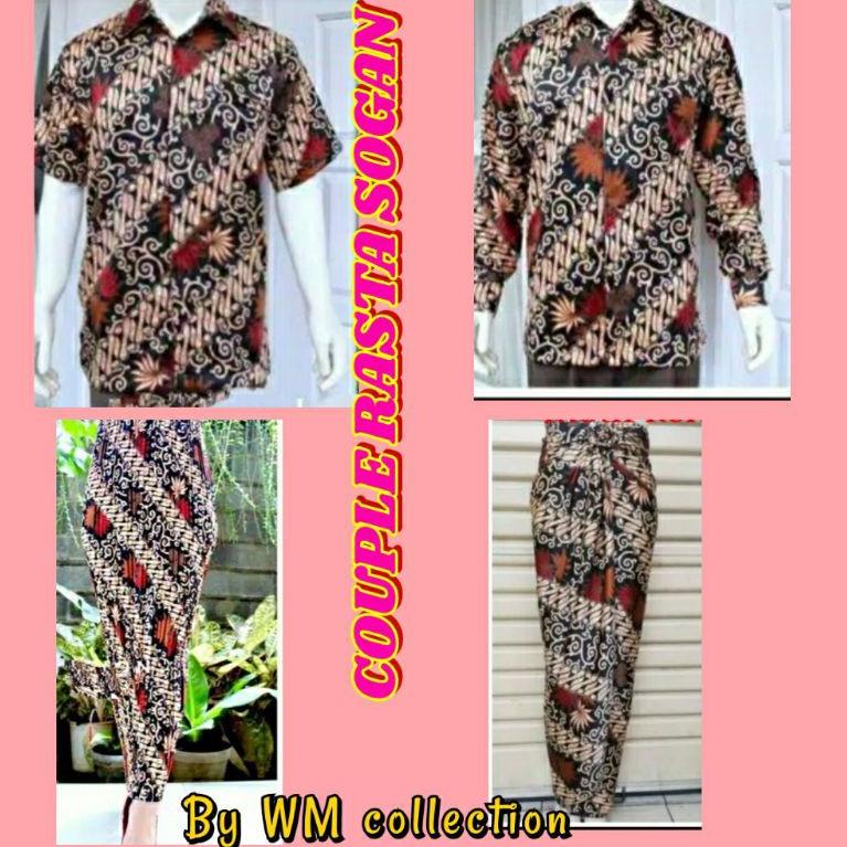 HARGA SPESIAL WM> COUPLE BATIK Kenanga / Rasta Merah KEMEJA BATIK RASTA Merah HEM BATIK KENANGA Maro