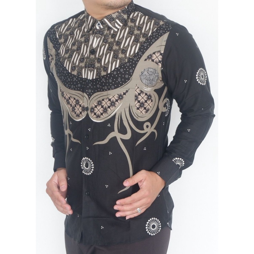 Baju Batik Pria Slimfit Kemeja Lengan Panjang Hem Slim Fit LBL 2010