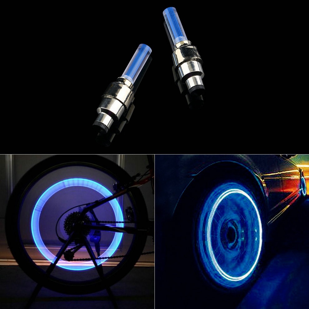 FYGALERY HL0079 Tutup Pentil LED 1 Pasang Lampu Hias Ban Sepeda Motor Mobil Warna Warni