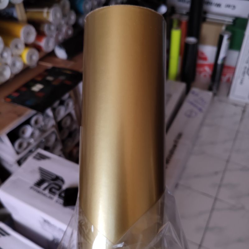 stiker skotlet gold sticker cooper tembaga glossy coklat