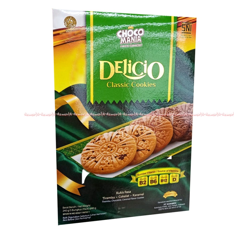 Choco Mania 240gr Delicio Classic Cookies Kemasan Besar Kukis Rasa Cokelat Tiramisu Karamel Cookies Coco Delikio Mania Klasik Kukis