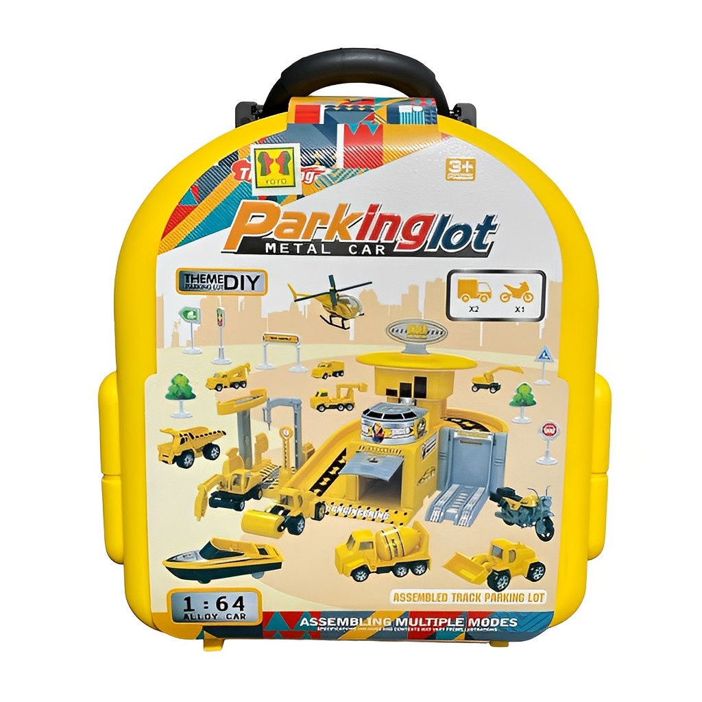 Tas Ransel Parking Lot 1:64 3 Tema | Mainan Anak Laki Laki Mobil Mobilan | Kado Ultah Anak Cowok Terbaru 2023