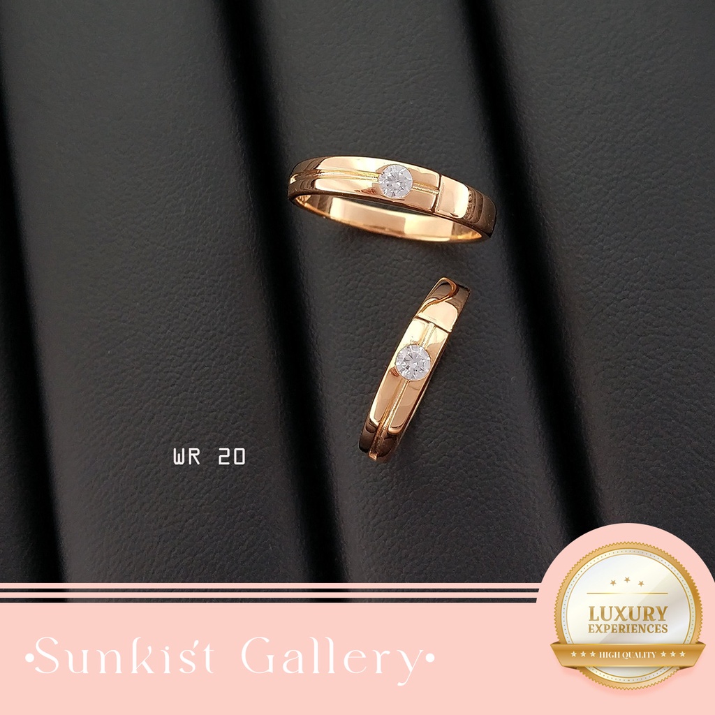 CINCIN KAWIN EMAS ASLI KADAR 8K / 375% CINCIN MURAH EMAS MUDA CINCIN COUPLE MODERN TERBARU WR 20