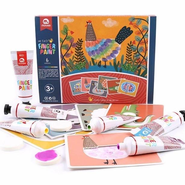 

mobee finger painting set 6 colors - cat warna anak - activity toys kado
