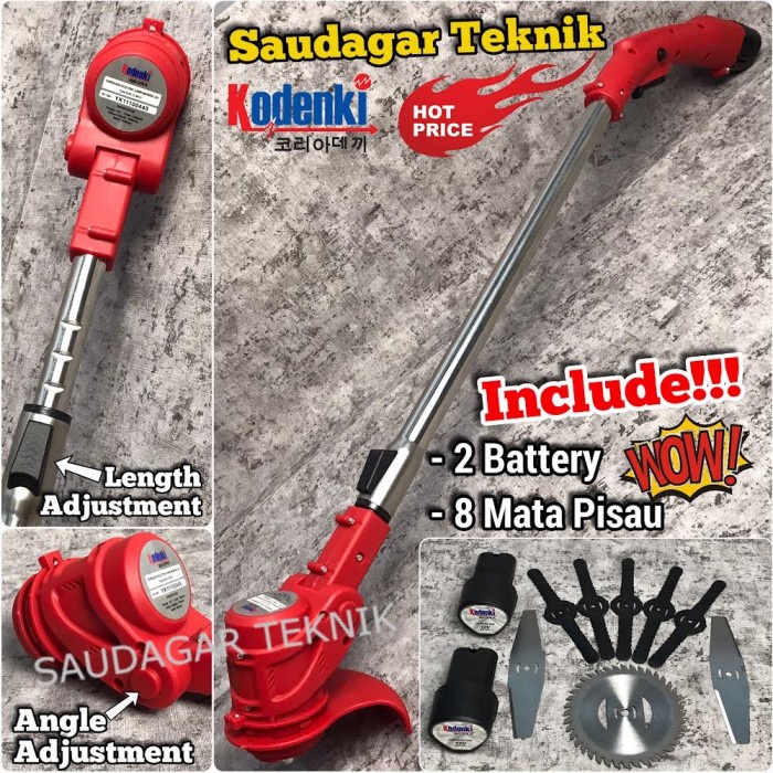 Terlaris Mesin Potong Rumput Baterai Cordless Grass Cutter Trimmer Kodenki
