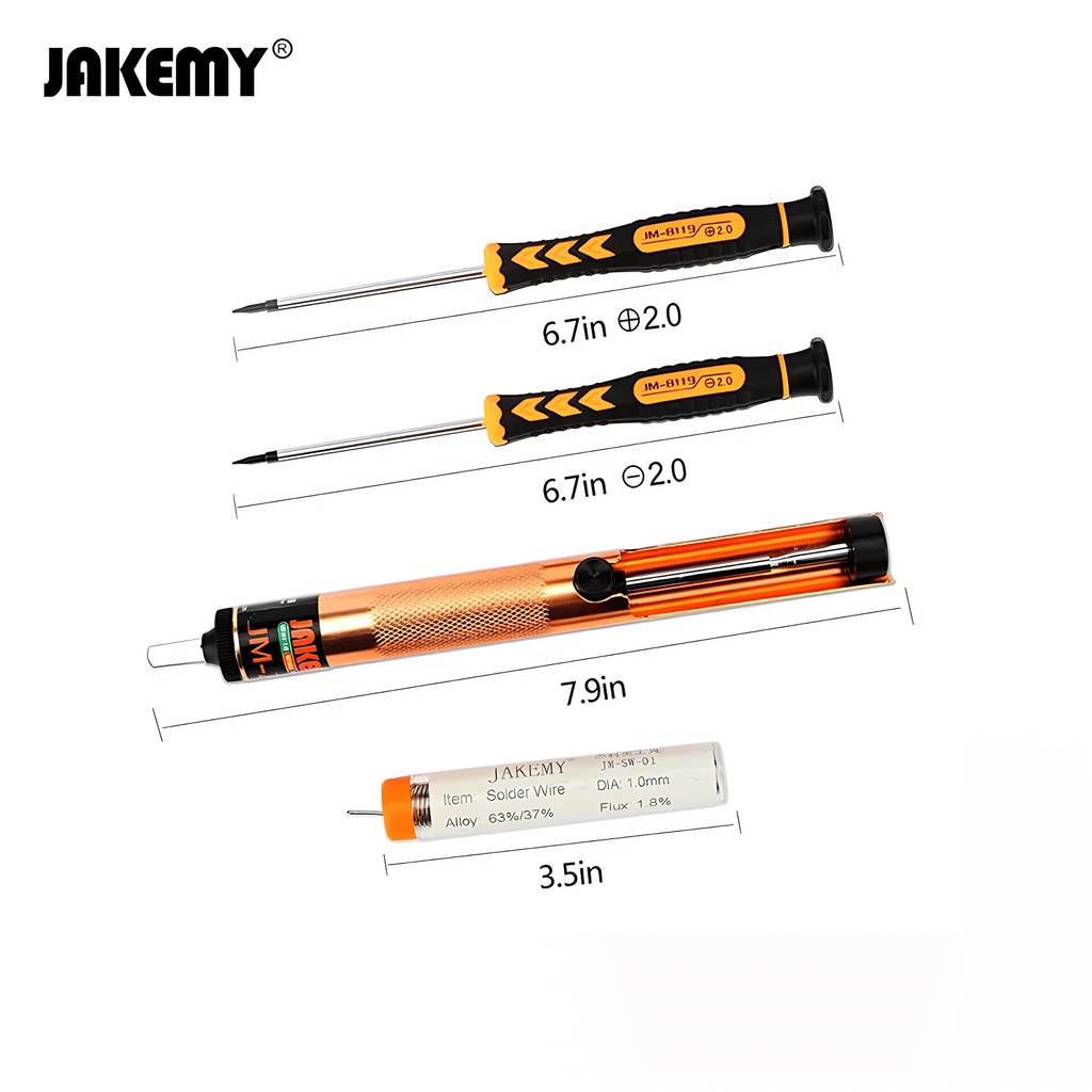 Jakemy Soldering kits Lengkap Obeng Flux Timah Sedot Timah lengkap JM-P04