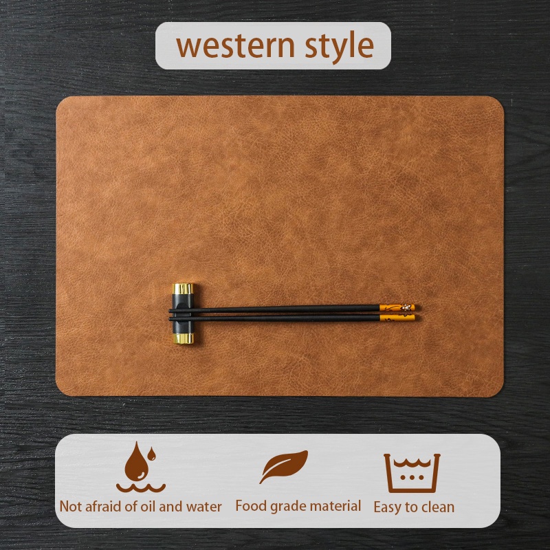 Leather table mat, heat insulation pad, waterproof and oil-proof table mat, American light luxury, high-grade dining plate mat, cup mat, western food mat