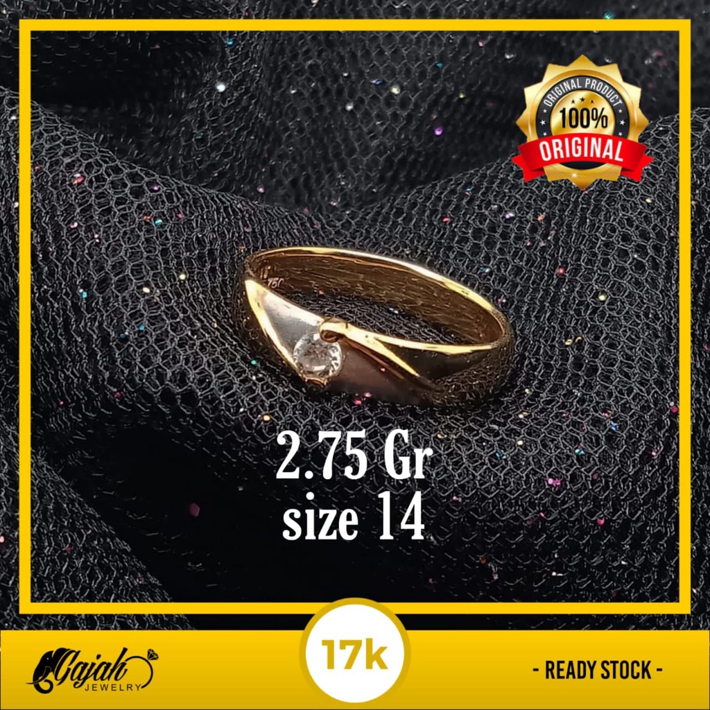 Cincin Emas 17K - 2.75 Gr Kadar 750 - 4355