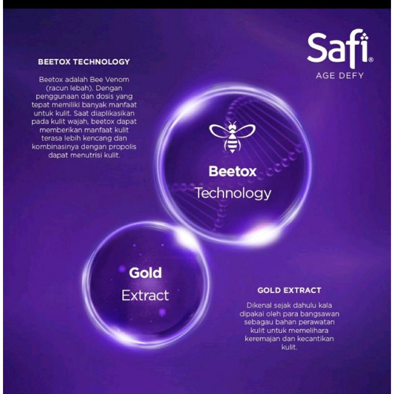 𝐑𝐀𝐃𝐘𝐒𝐀 - Safi Age Defy Series l Day Night Cream 25gr 40gr l Gold Water 30mL 100mL l Youth Elixir l Serum Essence l Gold Water l Make Up Remover l Skin Refiner l Skin Booster l Cream Cleanser 50g 100g l Deep Moisturizer l Deep Exfoliating