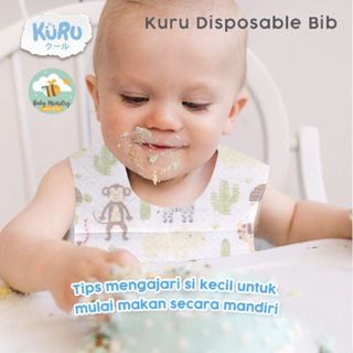 KURU DISPOSABLE BIB / Marveila Disposable Bib isi 12pcs / celemek sekali pakai / TERLARIS / BIB TRAVEL / BIB ANAK