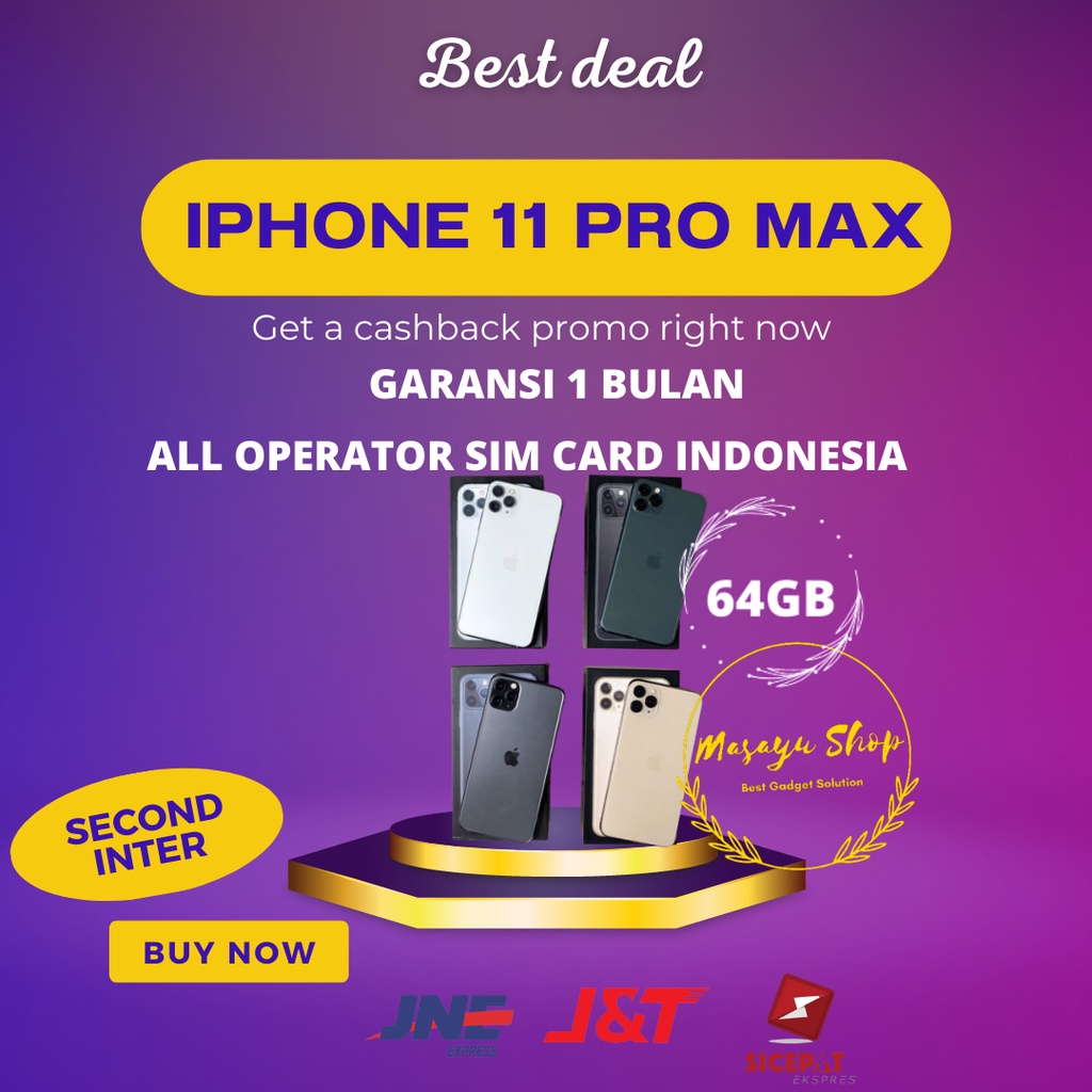 IPhone 11 Pro Max 64GB Ex inter Second Bekas Original