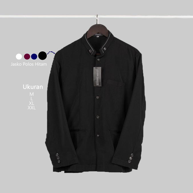 Baju Koko Pria Jasko Jas Koko Polos Hitam