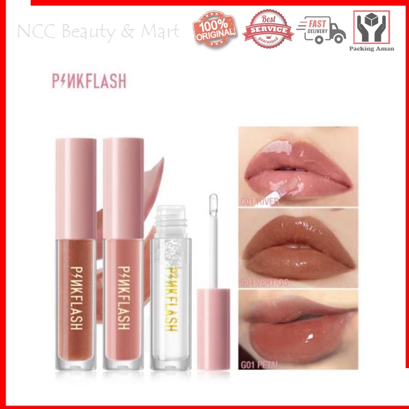 * NCC * Pinkflash Lip Gloss Lasting Lipgloss Moisturizing Shine and Shimmer Plumping Pink Flash PF-L02