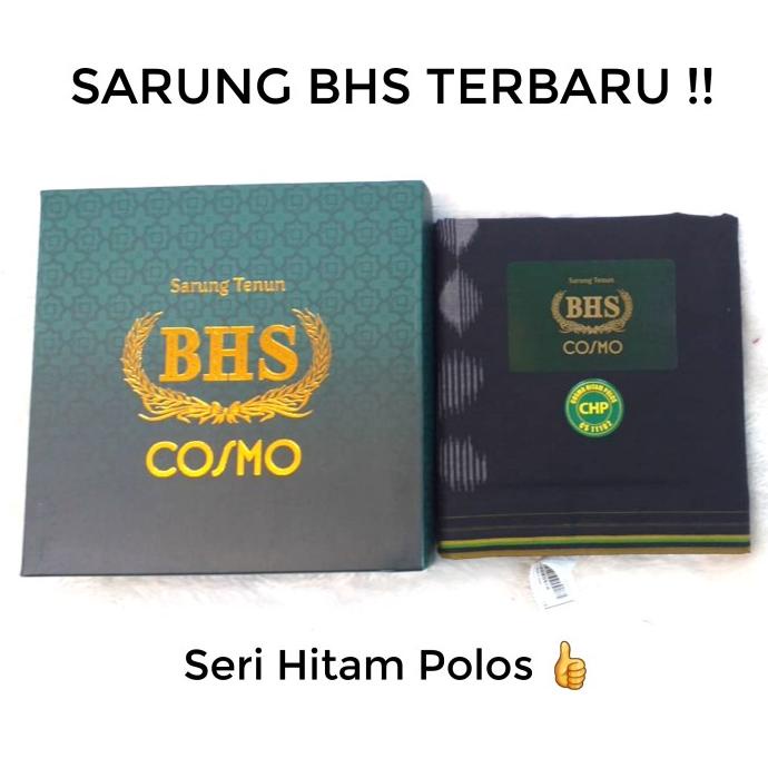 Sarung BHS Hitam Polos Mercericed Mesres Original Murah Premium (ASLI)