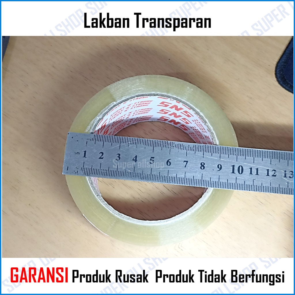 Solasi Plakban Isolasi Transparan Tape 100 Yard / Lakban Bening Ukuran 90 Meter Lebar 4.5 Cm