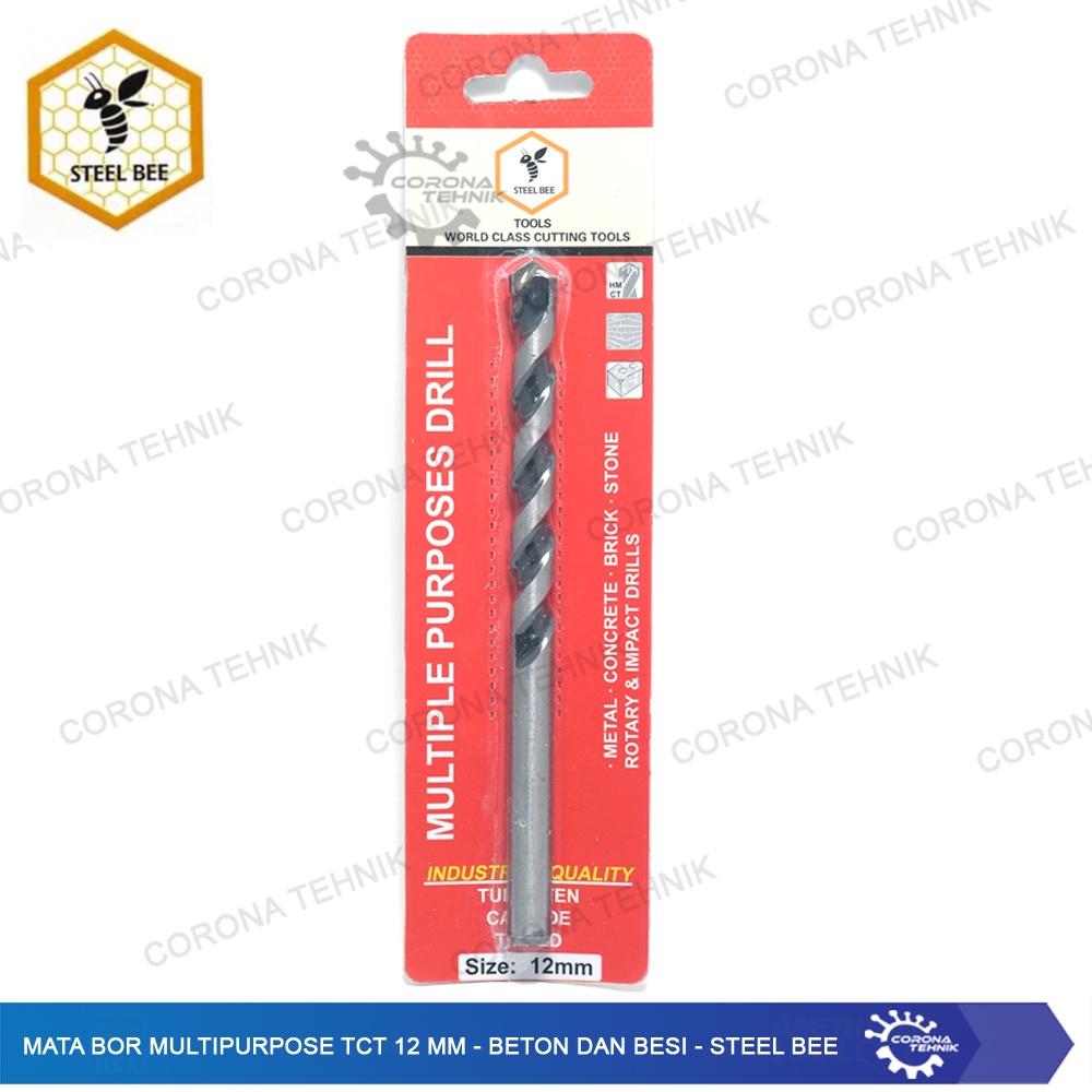 Beton dan Besi - Steel Bee - Mata Bor Multipurpose TCT 12 mm
