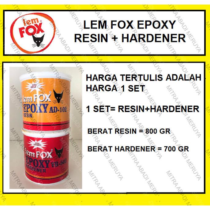 Lem Epoxy FOX Epoxy Resin Epoxy Hardener Komplit hqu02