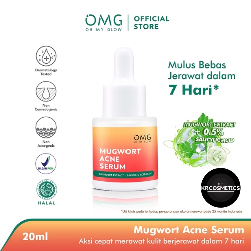 OMG OH MY GLOW Mugwort Acne Serum Perawatan Kulit Berjerawat 20 ml