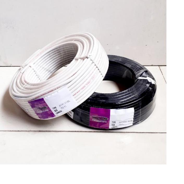 ♫ Kabel listrik serabut HYO  hitam  putih 1 roll ✧