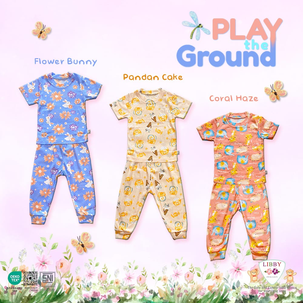 Libby Setelan Oblong Pendek Celana Panjang Cotton Motif Boy Series 1 stel Oblong Bayi Perempuan