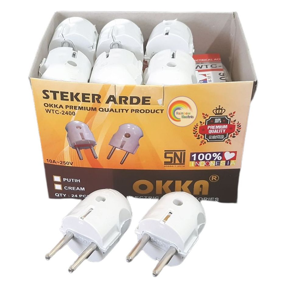 Paket 24 Pcs OKKA Steker Arde / Colokan Bulat