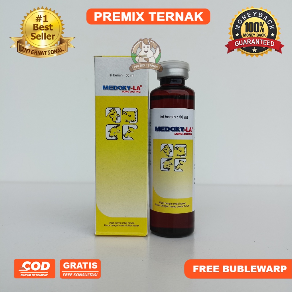 MEDOXY LA 50 ml - Antibiotik Long Acting Anjing Kucing Sapi Kambing Domba Ayam Spektrum Luas