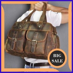 tools Fashion Bisnis Tas Kulit Messenger Pria DESAIN Perjalanan Laptop Document Case Tote Portofolio