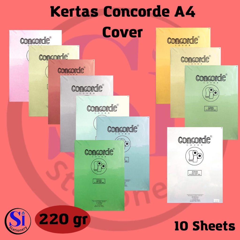 

Kertas Concorde A4 220Gsm Isi 10 Sheet