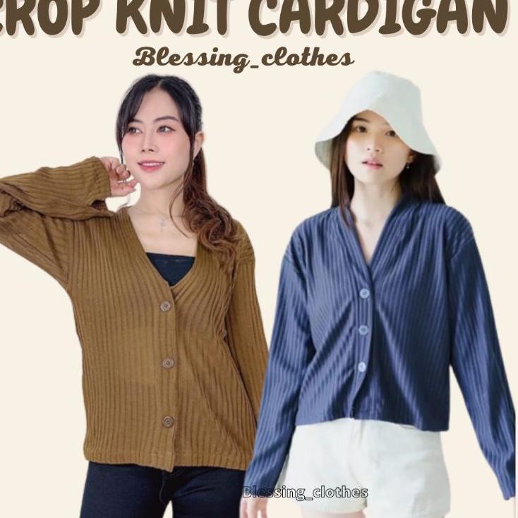 ➺ Crop Cardigan Bahan Knit Premium / Outer Top Knitwear ♙