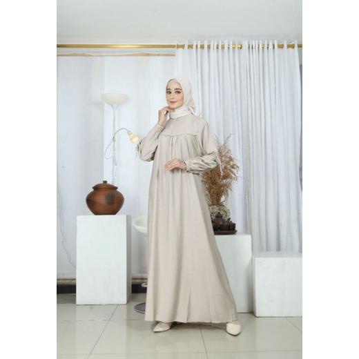 Terbaru Dress nazifa/original arsya/polo linen import/gamis polos/gamis dress/gamis terlaris/dress t