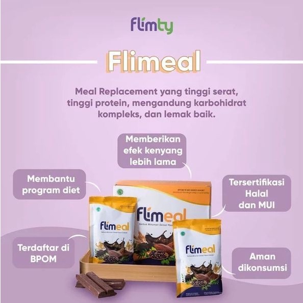 Flimeal Minuman Diet Sereal BPOM- PCS - STRAWBERRY - HALAL - Replacement Sereal Rasa Strawberry