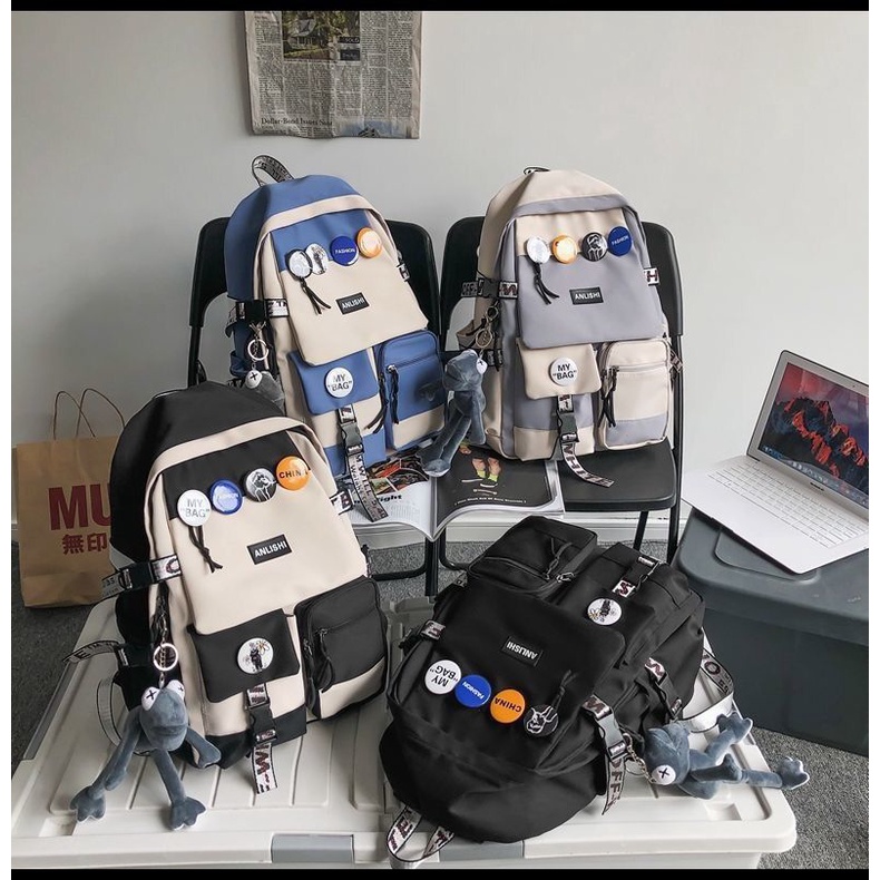 Tas Sekolah Korean Style Tas Ransel Wanita Backpack Korea Fashion Tas Wanita/Tas Remaja Tas Anak Perempuan Kekinian Tas Ransel Sekolah SD SMP SMA Backpack Fashion Korea