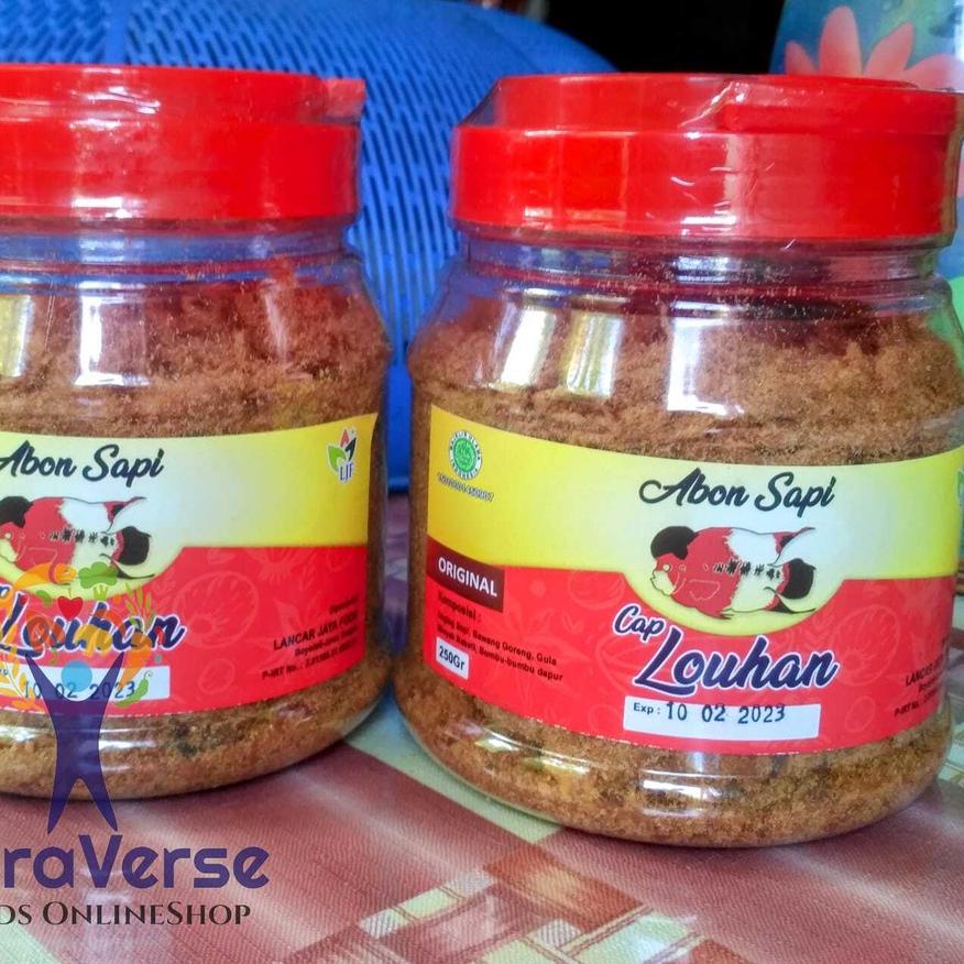 

♥ Abon Sapi cap Louhan 250 gr Toples HALAL Premium Enak ➫