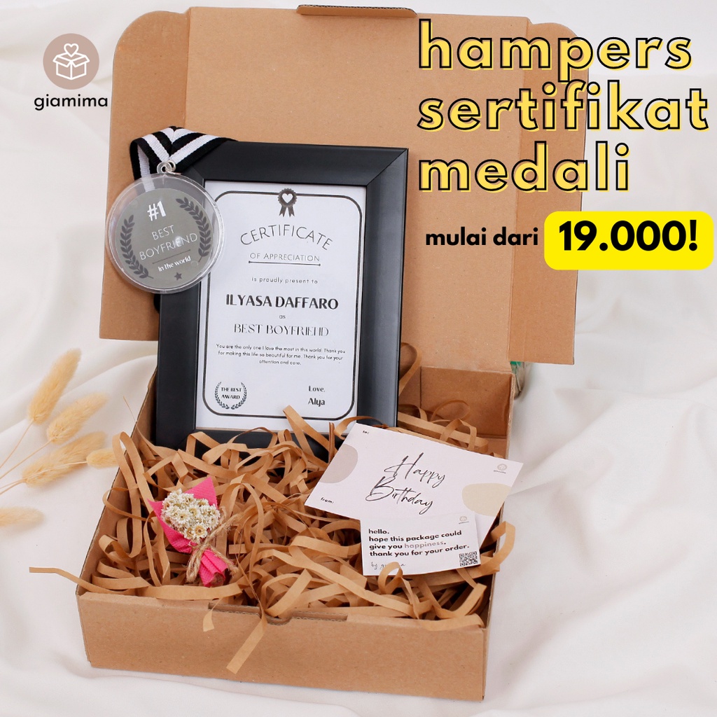 SERTIFIKAT MEDALI BEST BOYFRIEND BEST GIRLFRIEND / KADO ULANG TAHUN PACAR / KADO WISUDA / HAMPERS AN