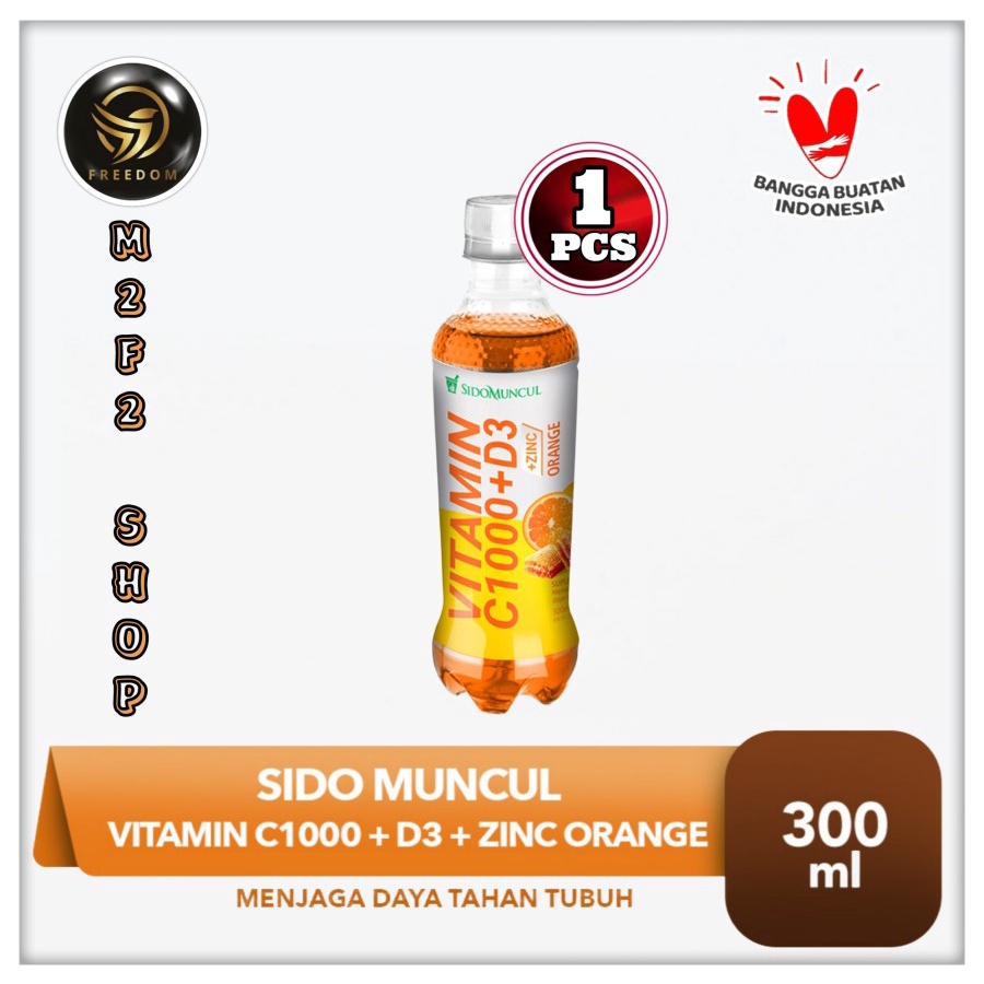 

Sido Muncul Vitamin C1000 + D3 Zinc Orange Botol Pet - 300 ml (Kemasan Satuan)