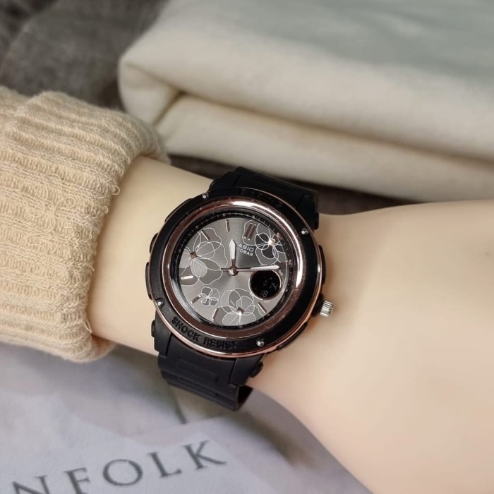 Jam Tangan Wanita Cewek Baby G BabyG Mewah Sporty Import Murah B-150 - Hitam J6N7