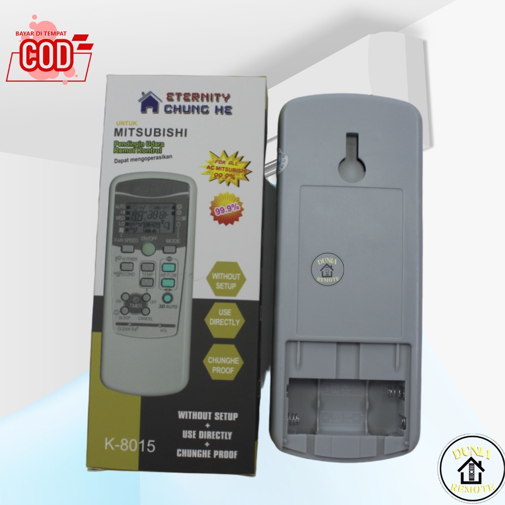 Remot Remote AC MITSUBISHI electric Multi Universal K-8015 Tanpa setting