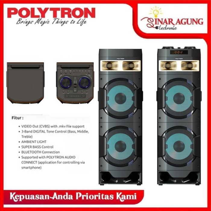 Speaker Polytron Speaker Audio Pas 10D28 Pas10D28 Usb Bluetooth