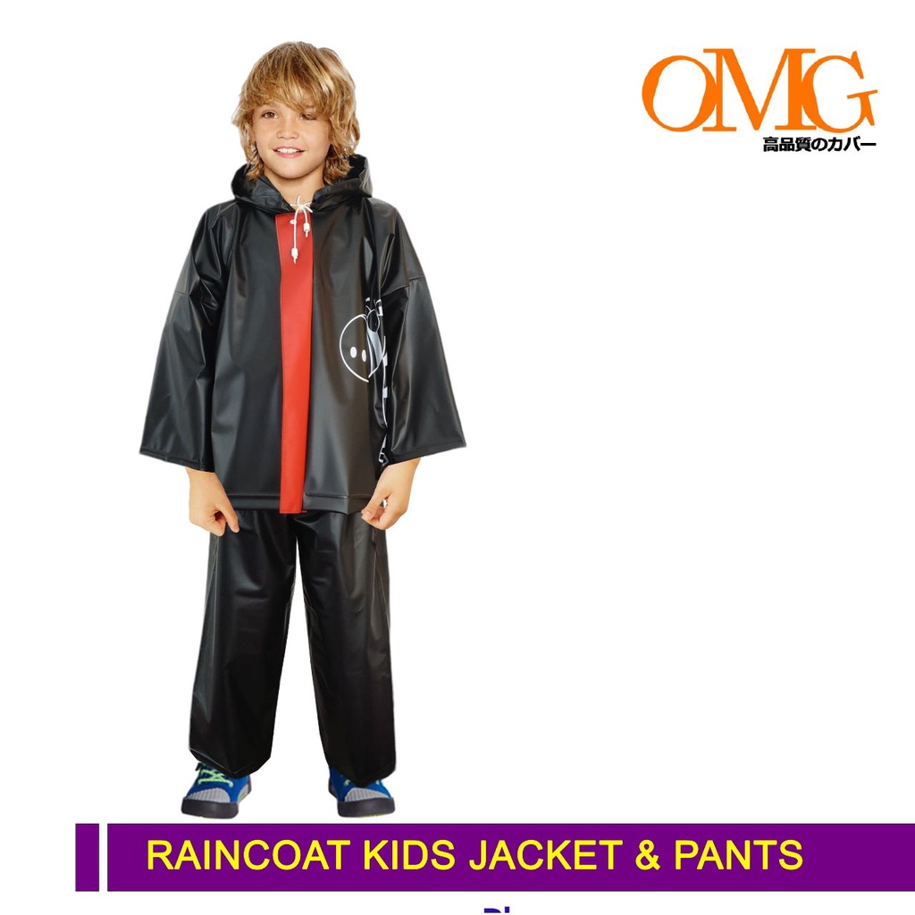 Jas Hujan Jaket Celana Anak SD SMP Raincoat kids Children Japan OMG JACKET PANTS