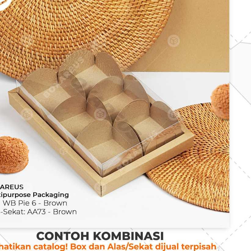 ➭ Box Mika Pie Packaging Sekat 6 Egg Tart Dus Kotak Kue | WB Pie 6 ●