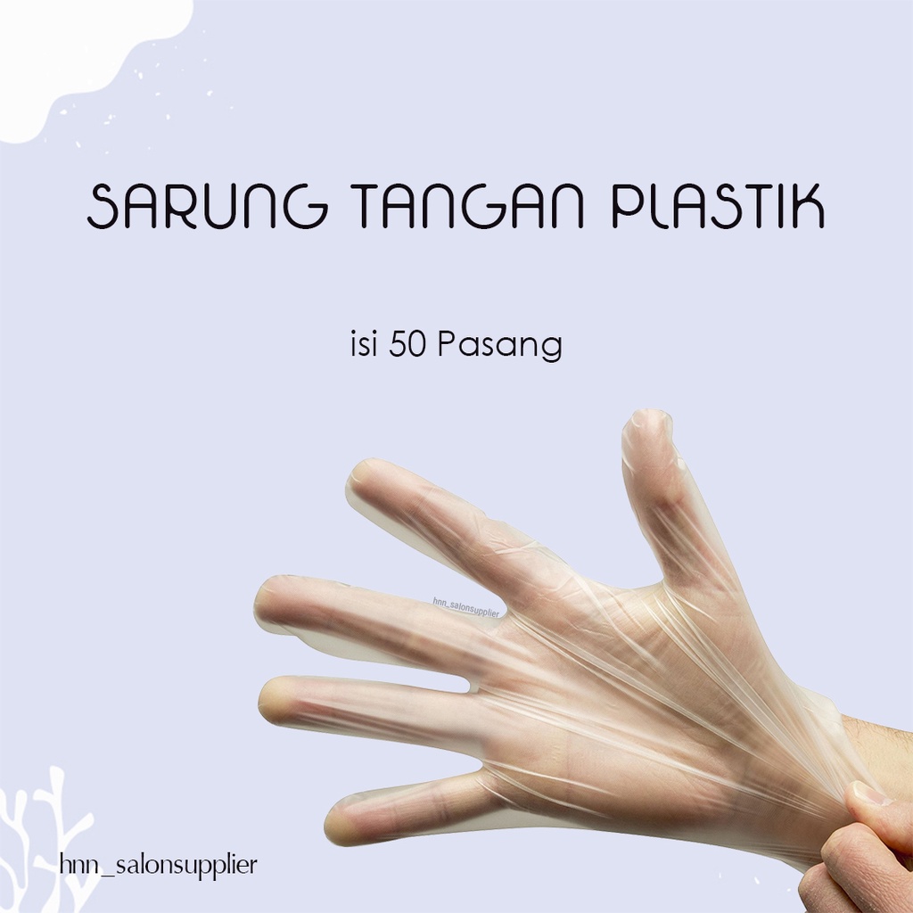 Sarung Tangan Disposable Plastik Sekali Pakai isi 50pasang