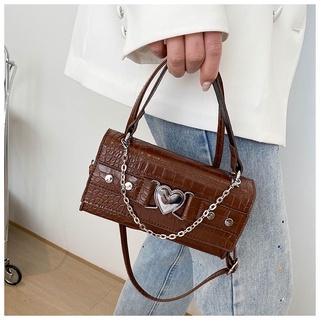 Bag Metal Heart Decor Baguette Bag Crossbody Bag Handbag 10092