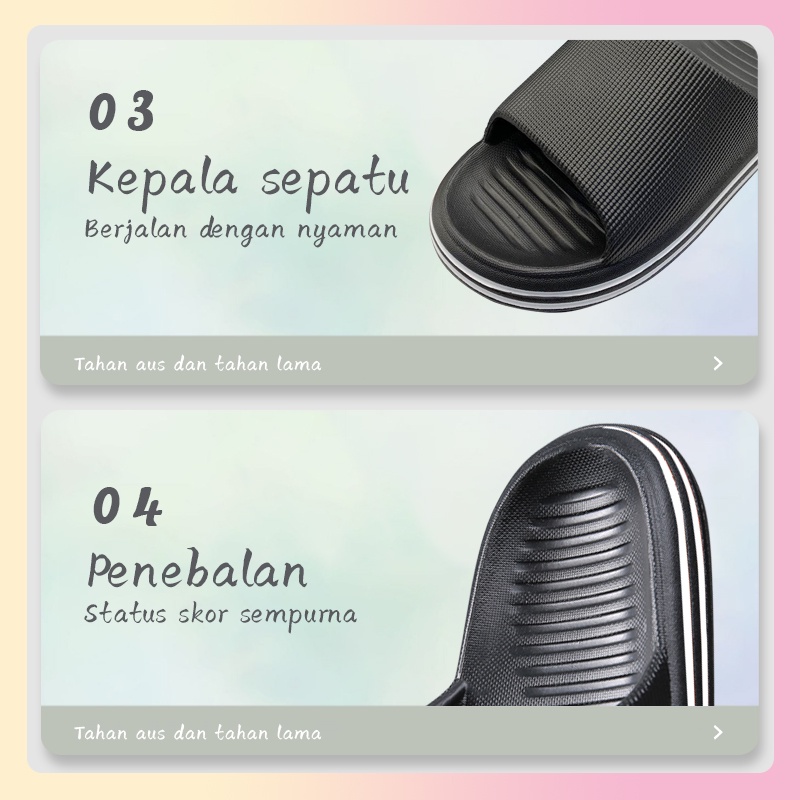 Sandal Selop Sandal Wanita Sandal Rumah Jelly Import Anti Slip Elastic Empuk EVA Nyaman Empuk Sandal Pasangan Kamar Mandi Tebal Nyaman Empuk